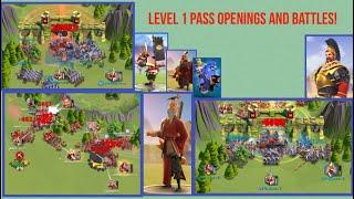 Rise Of Kingdoms-Level 1 Pass Openings And Battles!