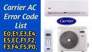 Carrier Inverter AC Error Code List | Air Conditioner | Carrier AC