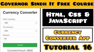 Build a Currency Converter App using Html, CSS & Javascript | Html Tutorial for Beginners