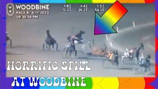 SCARY HARNESS CRASH, WOODBINE 6.17.23 @WoodbineEntertainmentGroup @HarnessHorseRevolution