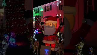 ‘Santa Village’ lights, decorations illuminate Virginia neighborhood | VOA News #shorts