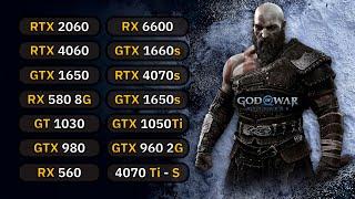 14 GPUs | God Of War Ragnarok : RTX 2060, RX 6600, GTX 1660s, GTX 1050 Ti, RX 580, GTX 1650...