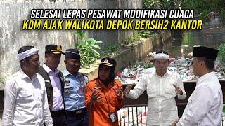 SELESAI LEPAS PESAWAT MODIFIKASI CUACA | KDM AJAK WALIKOTA DEPOK BERSIH-BERSIH KANTOR