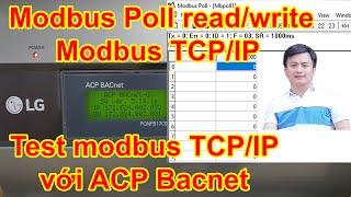 Modbus Poll: read & write Modbus TCP/IP with ACP BACnet controller .