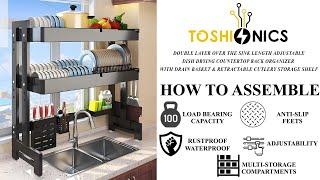 Maximize Kitchen Space: Toshionics 2 Layer Adjustable Over-the-Sink Dish Drying Rack & Organizer