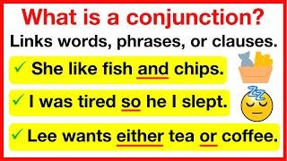 CONJUNCTIONS  | What is a conjunction? | Learn with examples | Parts of speech 7