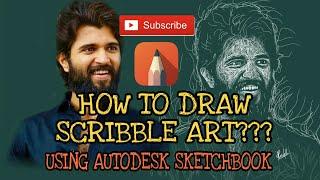 How to draw scribble art??? | scribble art using autodesksketchbook | autodesksketchbook tutorial