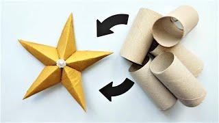  Amazing  Must Do It - PAPER STAR Tutorial / Toilet Paper Roll Crafts / Recycling DIY Origami Art