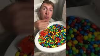 Eating M&Ms Reeses Candy in Toilet #shorts #mukbang