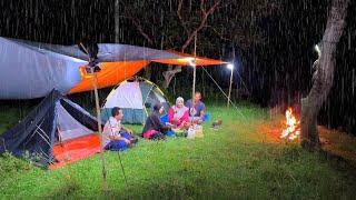 camping diguyur hujan deras dan angin badai.masak enak bareng @keluarga Adventure