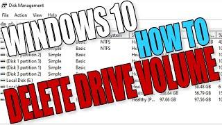 How To Delete A Volume Or Partition In Windows 10 Disk Management