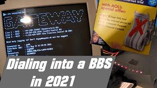 Dialing into a BBS from DOS in 2021!