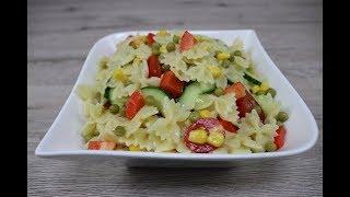 Салат из макарон с овощами салат без майонеза  (Nudelsalat)