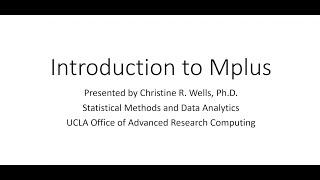 Introduction to Mplus