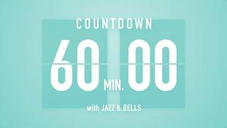 60 Minute [ 1 Hour ] Countdown Timer Flip clock  / With Jazz + Bell 