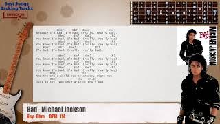  Bad - Michael Jackson Guitar Backing Track with chords and lyrics