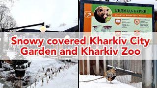 Snowy Covered Kharkiv Zoo and Kharkiv City Garden - Part 1