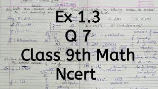 Ex 1.3, Q 7, Chapter 1, Number System, Class 9 Math