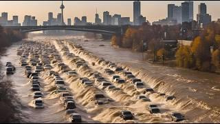 Toronto is flooded! Huge tsunami washes away houses in the city! Disaster in Canada