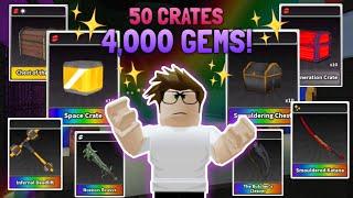 SPENDING 4,000 GEMS IN 50 DIFFERENT CRATES BEFORE VALENTINE’S UPDATE  | Survive The Killer || GLK