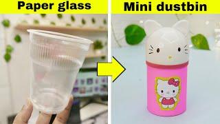 miniature dustbin / easy paper craft / how to make / craftube