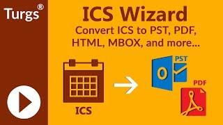 Turgs ICS Wizard - Save iCalender to PST and Convert iCal to PDF Document, HTML, XPS, DOC, RTF etc.