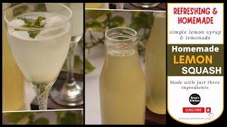 How to make Lemon squash at home | Easy homemade lemonade syrup recipe