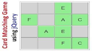 Game : Simple Puzzle Game [Card Matching Game] using HTML, CSS and jQuery or JavaScript