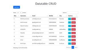 Datatable server side processing CRUD Operations , Bootstrap 5 , PHP MYSQL AJAX