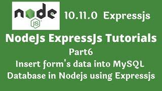 Nodejs tutorial: Insert form data into database in nodejs using expressjs part6