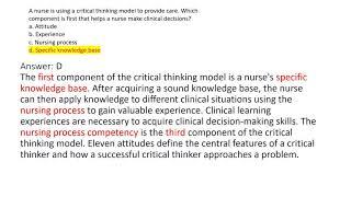 Critical thinking in Nursing Practice - Fundamental of Nursing