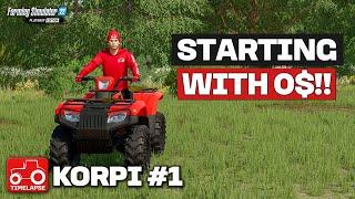 STARTING WITH $0, A QUAD BIKE & CHAINSAW - FS22 Timelapse Korpi Ep.1