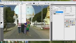 how to change background in Adobe Photoshop Cs3 | ကိုယ်ထည့်လိုတဲ့ နောက်ခံ ထည့်နည်း