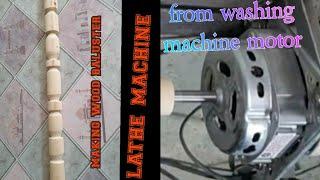 MAKING WOOD BALUSTER AND MAKING DIY LATHE MACHINE FROM WASHING MACHINE MOTOR.#DIY