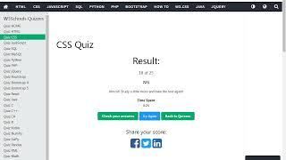 Check you CSS Knowledge with Me on W3School Quiz