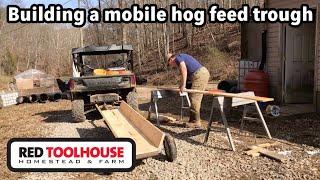 Building a MOBILE Hog Feed trough from SCRAP material