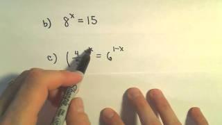 Solving Exponential Equations - Some Basic Examples