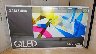 Samsung 55" Q80T QLED Smart 4K TV (2020) QE55Q80TATXXH - Unboxing, First Boot/Setup