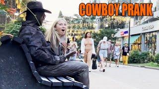 Best Сowboy Prank. This Statue Scared Everyone.