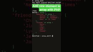 How to add new element to array with PHP #array #coding #php #tutorial #example