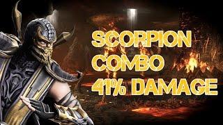 Mortal Kombat 9 - Scorpion Combos 41% Damage (No Meter) [BUTTON LOG: ON] [2015] [60 FPS]