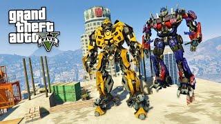 TRANSFORMERS BUMBLEBEE & OPTIMUS PRIME!! (GTA 5 Mods)