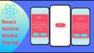 React native modal animation popup example with overlay | Blurry background color and style