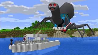 SURVIVING FROM THOMAS SPIDER TRAIN in Minecraft - Gameplay - Coffin Meme