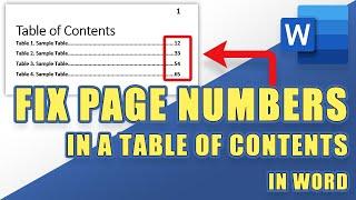 [How-To] FIX PAGE NUMBERS in a Table of Contents in WORD (Easily!)