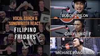 Filipino Fridays #004: Vocal Coach & Songwriter React - Bugoy Drilon, Daryl Ong & Michael Pangilinan