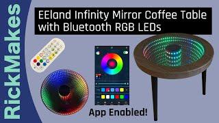 EEland Infinity Mirror Coffee Table with Bluetooth RGB LEDs