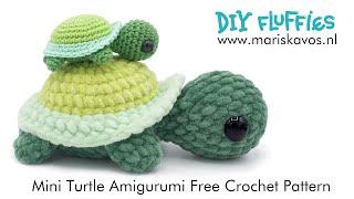 How to crochet a cute mini Turtle Amigurumi  Free Easy beginner Pattern - English