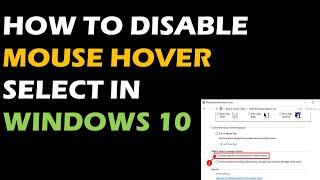 How to disable Mouse Hover Select in Windows 10