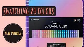 MARCO SQUARE Pencils - Swatching 24 colors